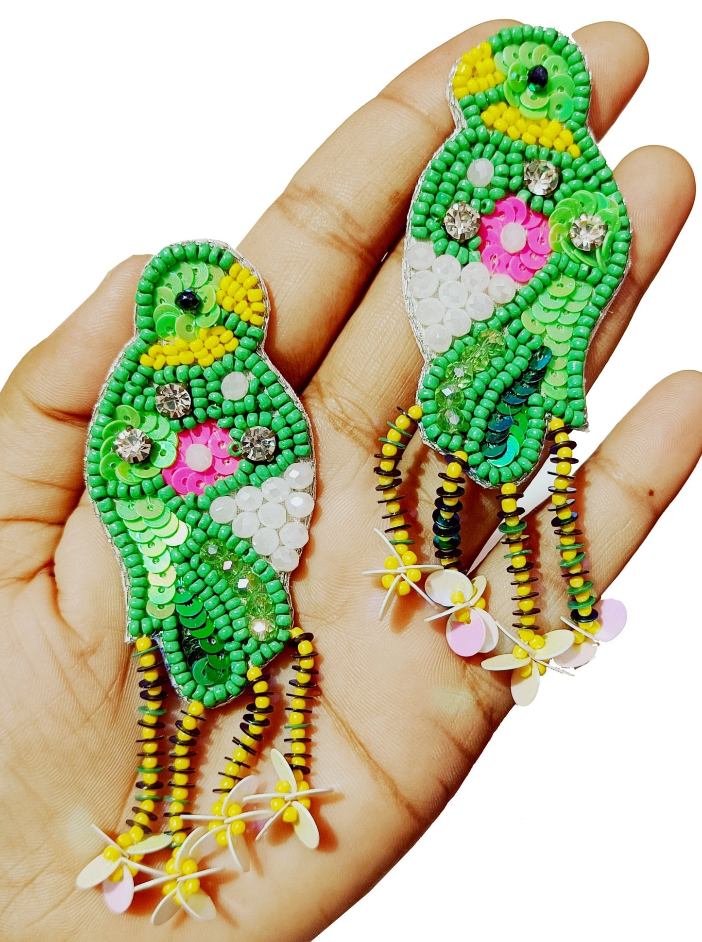 Handmade Luxury Quirky Jewellery, Crystal Beaded Bird Earring