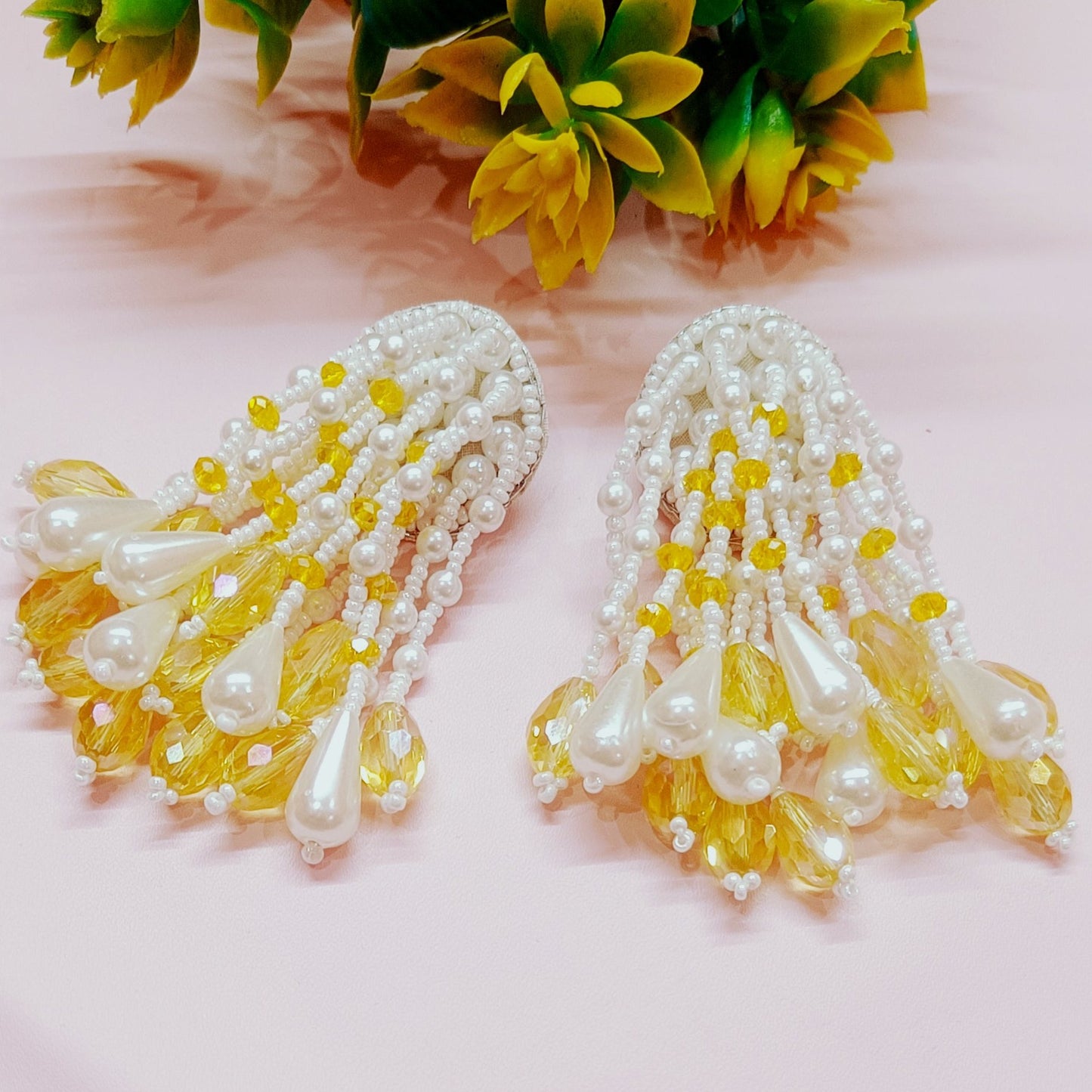 Handmade Crystal Beaded Rhinestones Luxury Statement Earring