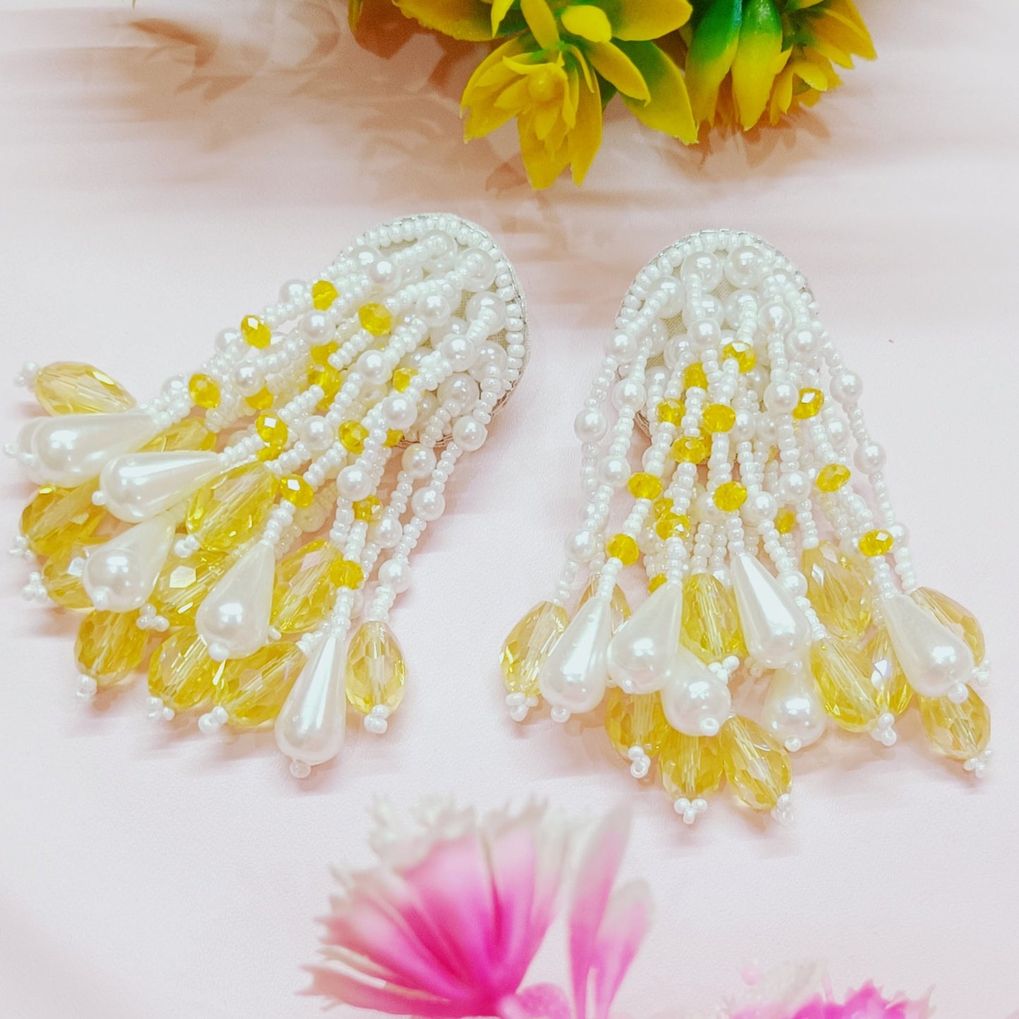 Handmade Crystal Beaded Rhinestones Luxury Statement Earring