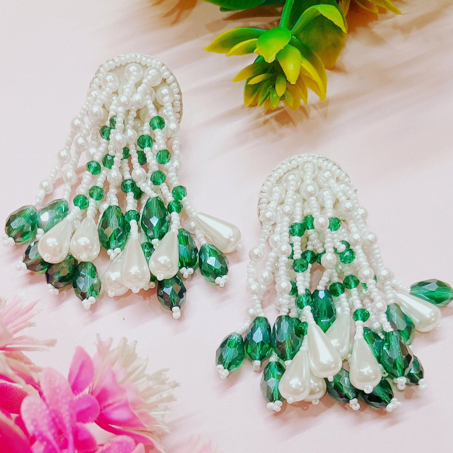 Handmade Crystal Beaded Rhinestones Luxury Statement Earring