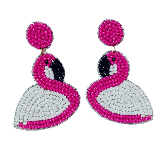 Handmade Embroidery Design Traditional Duck Design, Beaded Stud Earring