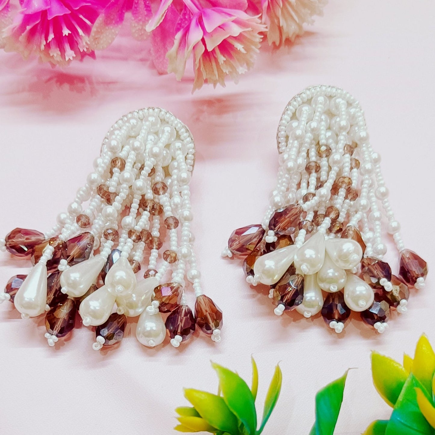 Handmade Crystal Beaded Rhinestones Luxury Statement Earring