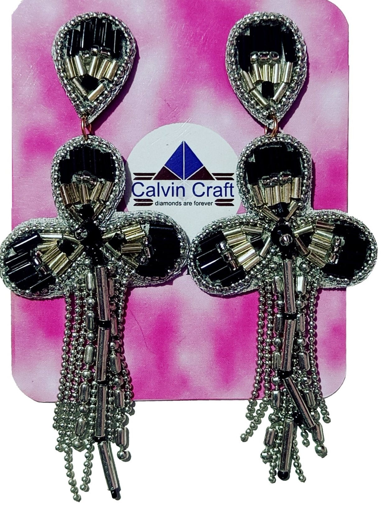 Handmade Embroidery Design Glass Beaded Scorpions Stud Earring