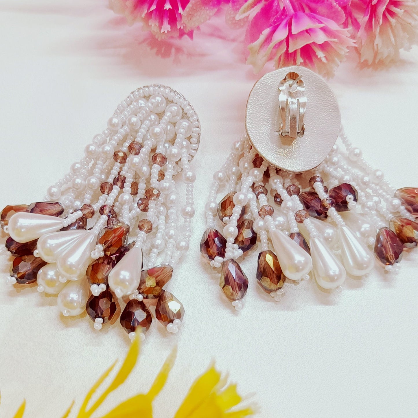 Handmade Crystal Beaded Rhinestones Luxury Statement Earring