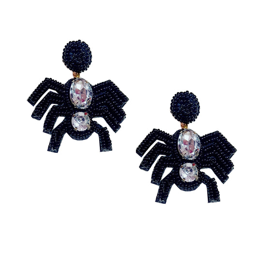 Handmade Embroidery Design Glass Beaded Scorpions Stud Earring