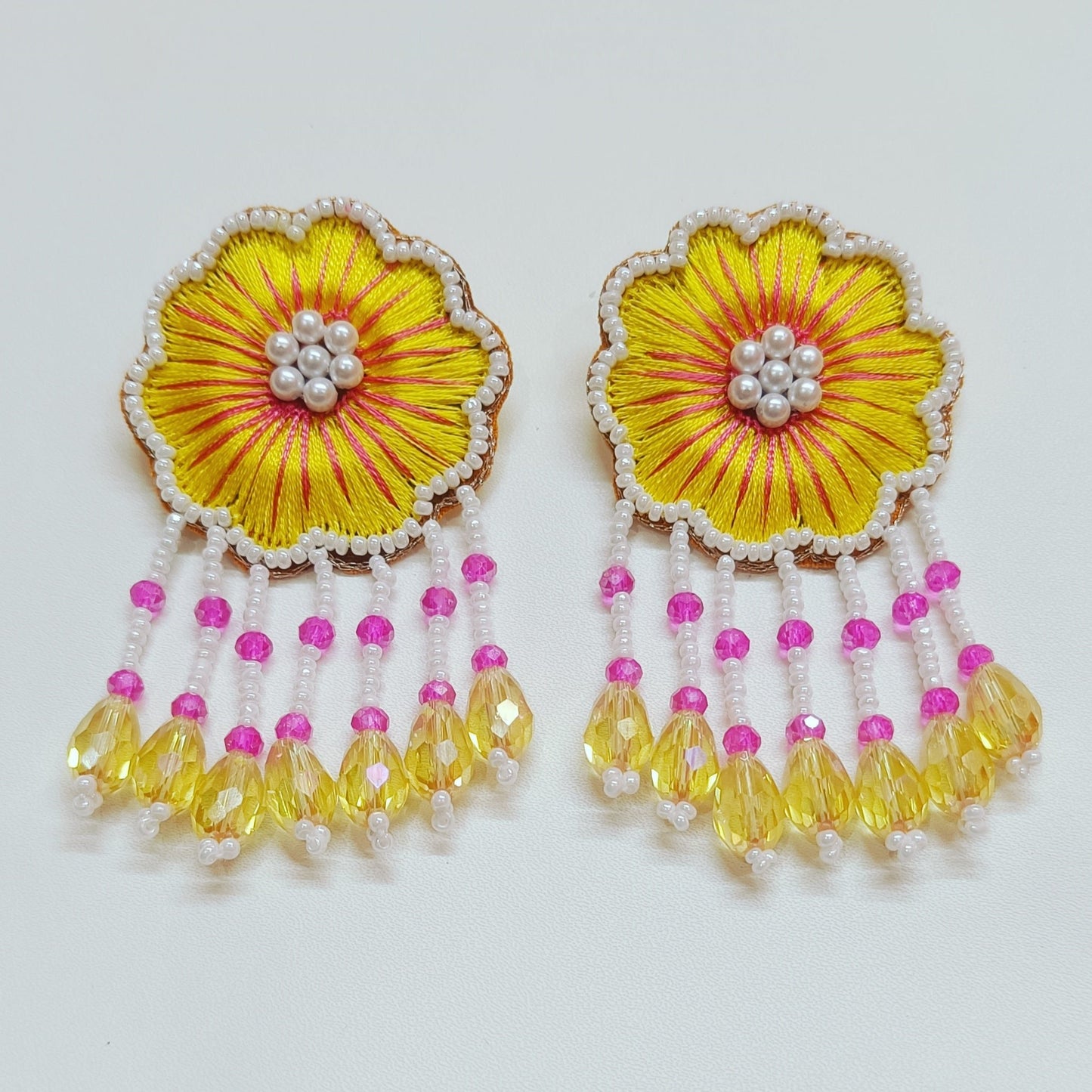 Handmade Embroidery Design Crystals Beaded Luxury Statement & Trending Earrings