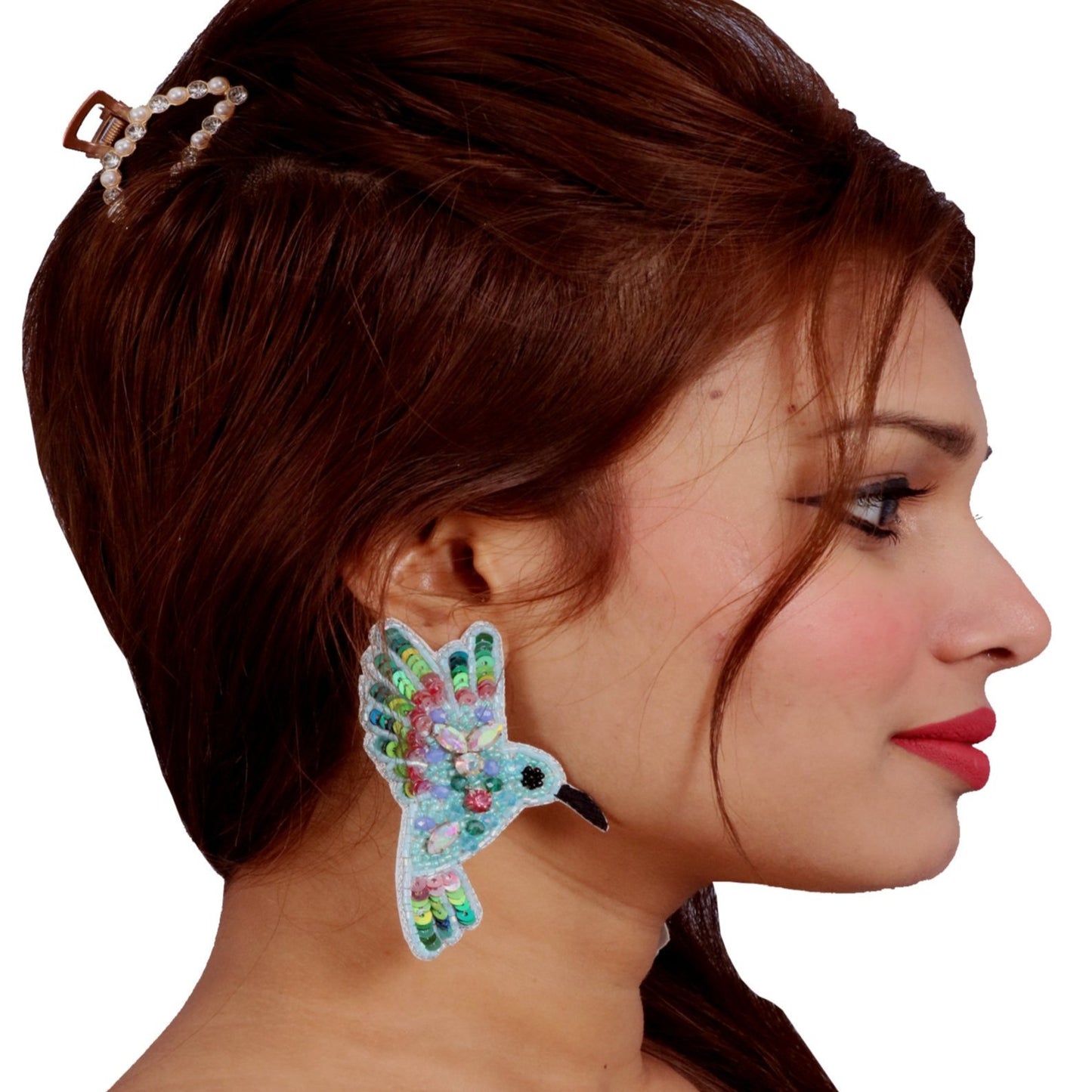 Handmade Luxury Quirky Jewellery, Crystal Beaded Bird Earring